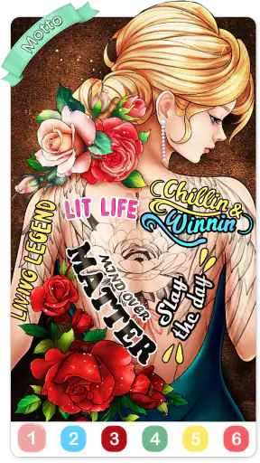 Tatuaje libro para colorear screenshot