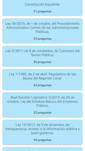 Test de Leyes para oposiciones screenshot