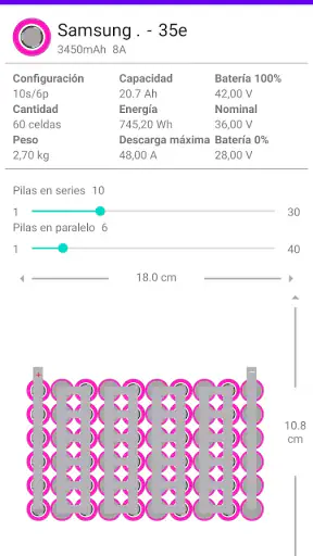 TodoBaterias Calculadora screenshot