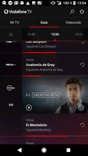 Vodafone TV screenshot