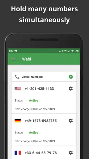 Wabi - Número teléfono virtual screenshot