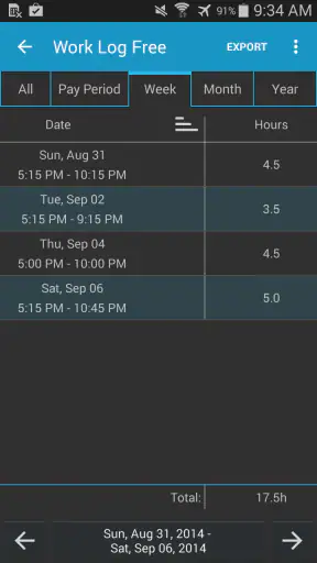 Work Log Pro screenshot