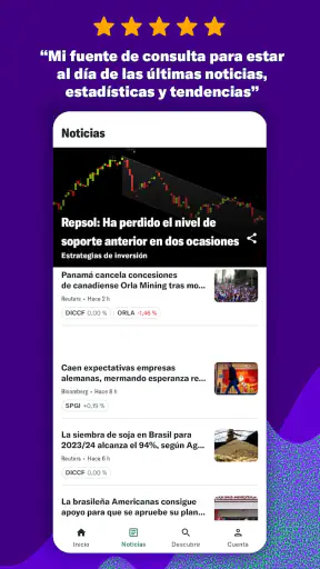 Yahoo Finanzas screenshot