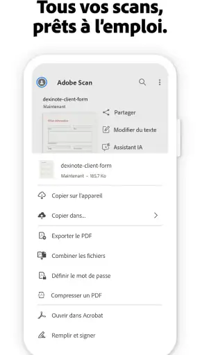 Adobe Scan : scanner PDF, OCR screenshot