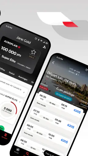 Air Canada + Aéroplan screenshot