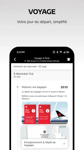 Air Canada + Aéroplan screenshot
