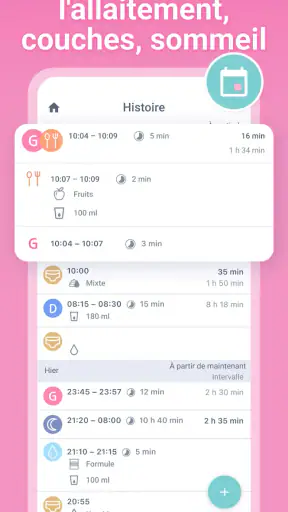 Allaitement maternel Journal screenshot