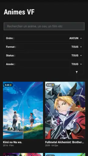 Animés et Manga streaming screenshot