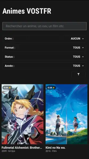 Animés et Manga streaming screenshot