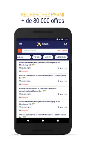 Apec : offres d’emploi cadre screenshot