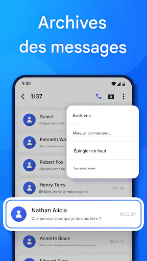 Application de messagerie SMS screenshot
