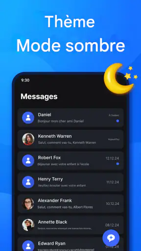 Application de messagerie SMS screenshot