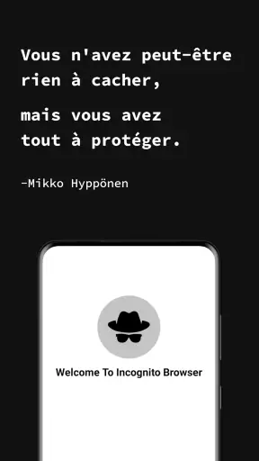Application navigateur privé screenshot