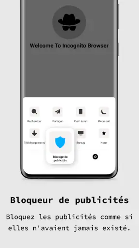 Application navigateur privé screenshot