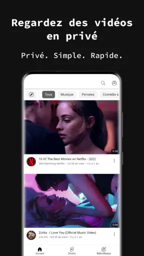 Application navigateur privé screenshot