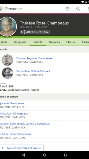 Arbre Familial de FamilySearch screenshot