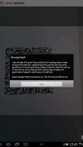 Aztec Reader Demo screenshot