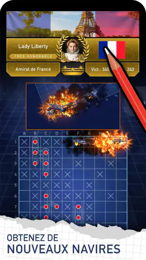 Bataille Navale - Touché-coulé screenshot