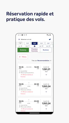 Brussels Airlines screenshot