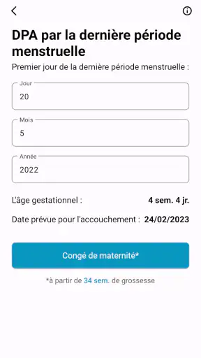 Calculateur Obstétrique screenshot