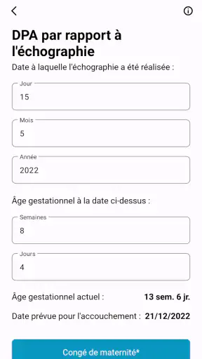 Calculateur Obstétrique screenshot
