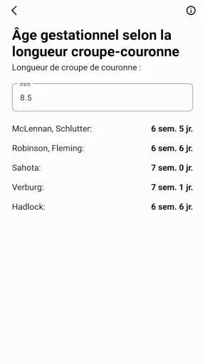 Calculateur Obstétrique screenshot