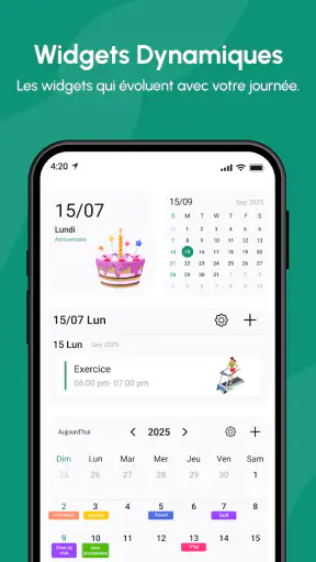 Calendrier 2025 screenshot