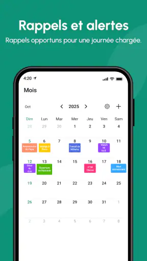 Calendrier 2025 screenshot