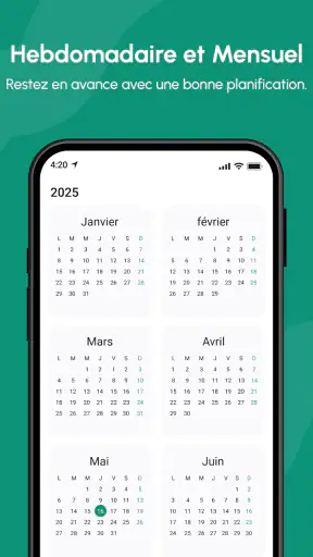 Calendrier 2025 screenshot