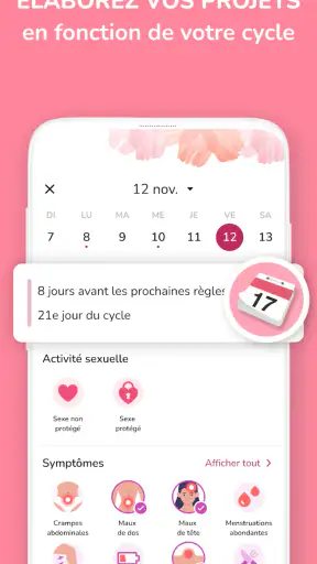 Calendrier des règles – Suivi screenshot