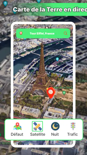 Carte de la Terre satellite screenshot