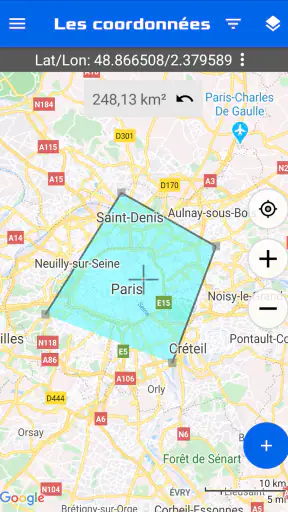Carte des coordonnées GPS screenshot