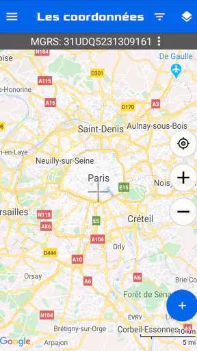 Carte des coordonnées GPS screenshot