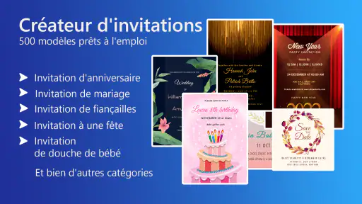 Carte d'invitation avec photo screenshot