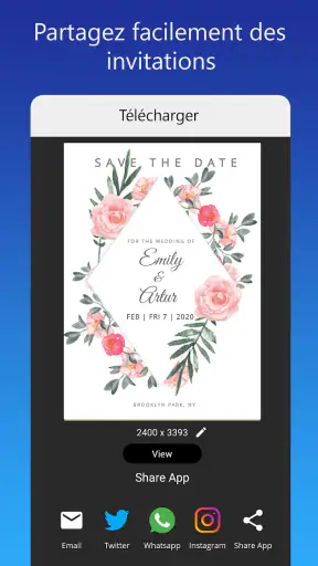 Carte d'invitation avec photo screenshot