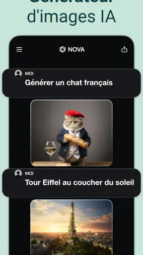 Chatbot IA français - Nova screenshot