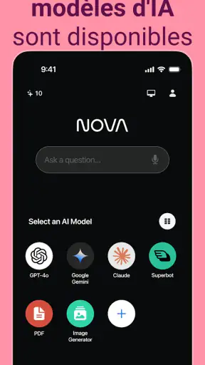 Chatbot IA français - Nova screenshot