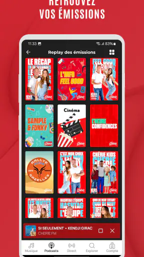 Chérie FM : Radios & Podcasts screenshot