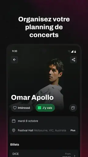 Concerts Songkick screenshot