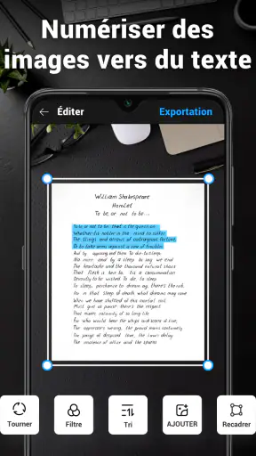 Conversion d'image en texte screenshot