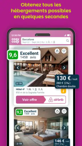 Cozycozy Tous les Hébergements screenshot