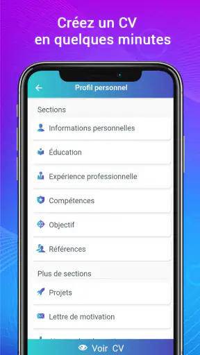 Créer CV, Lettre de motivation screenshot
