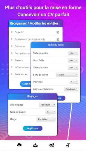 Créer CV, Lettre de motivation screenshot