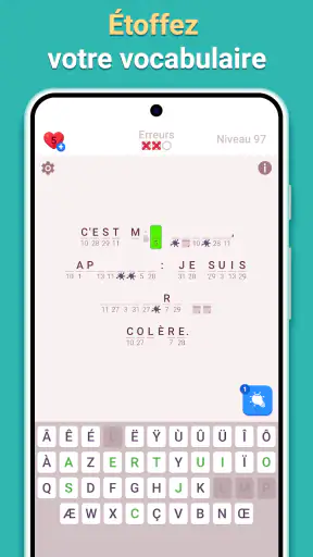 Cryptogram: Mots Croisés Logic screenshot