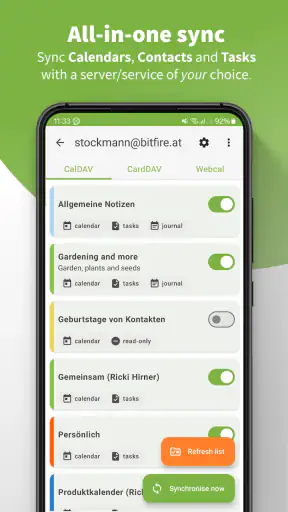 DAVx⁵ – CalDAV CardDAV WebDAV screenshot