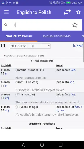 Dictionnaire Anglais-F WordRef screenshot
