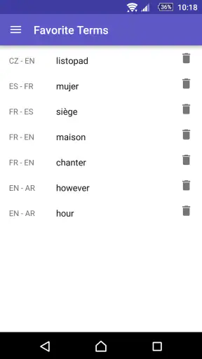 Dictionnaire Anglais-F WordRef screenshot