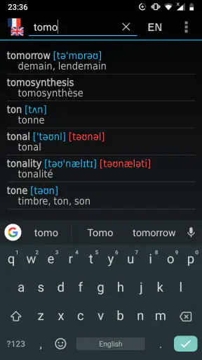 Dictionnaire Anglais-Français  screenshot