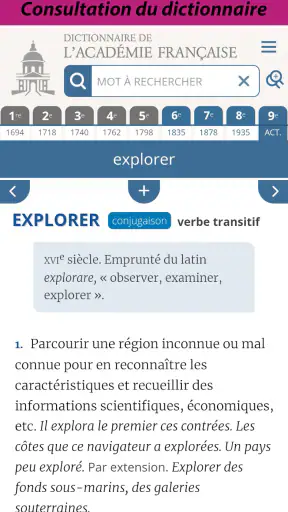 Dictionnaire de l’Académie screenshot