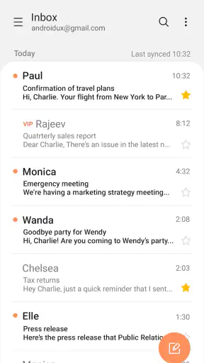 E-mail screenshot
